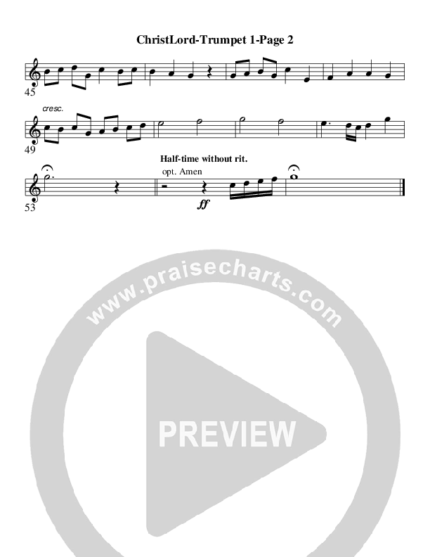 Christ The Lord Is Risen Today (Instrumental) Trumpet 1 (AnderKamp Music)