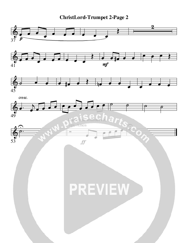 Christ The Lord Is Risen Today (Instrumental) Trumpet 2 (AnderKamp Music)