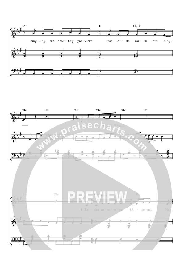 Lechu Neranena Piano/Vocal (SAT) (Paul Wilbur)