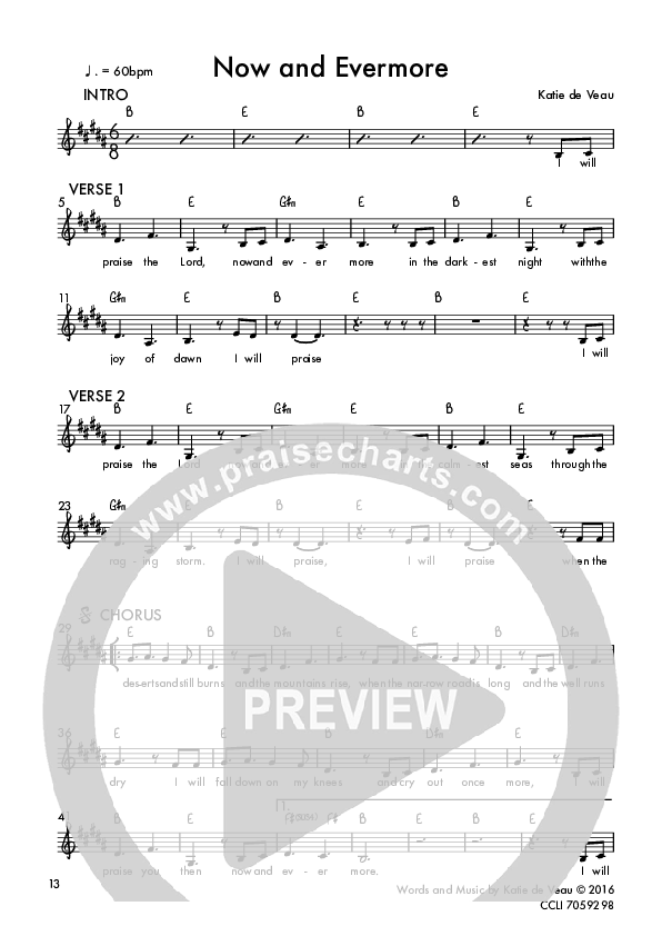 Now and Evermore Lead Sheet (Katie de Veau)