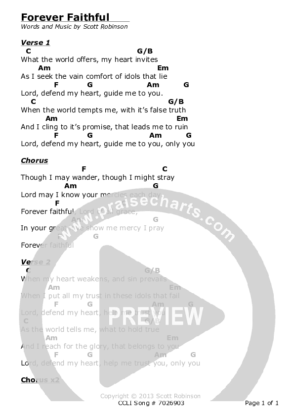 Forever Faithful Chords & Lyrics (Scott Robinson)