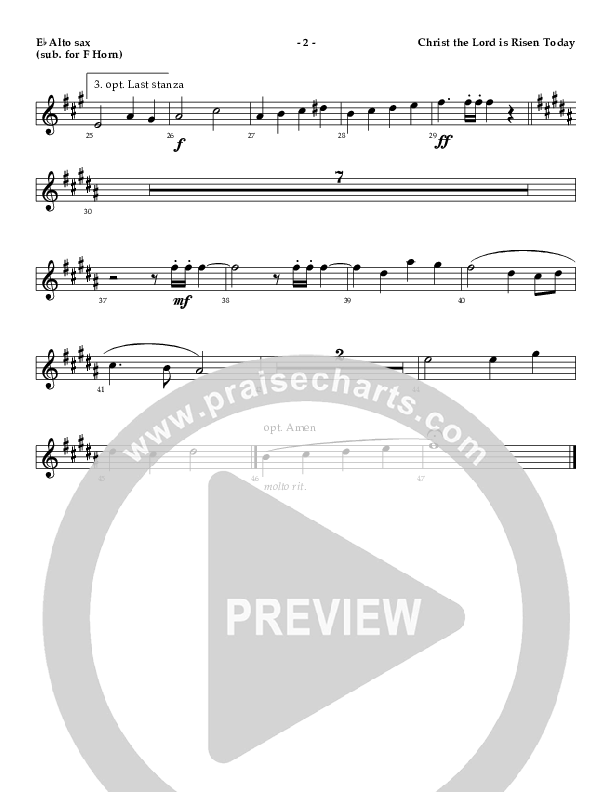 Christ The Lord Is Risen Today Alto Sax ()