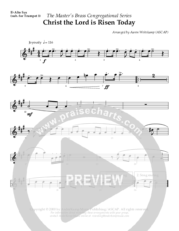 Christ The Lord Is Risen Today Alto Sax ()