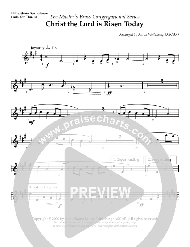 Christ The Lord Is Risen Today Bari Sax ()