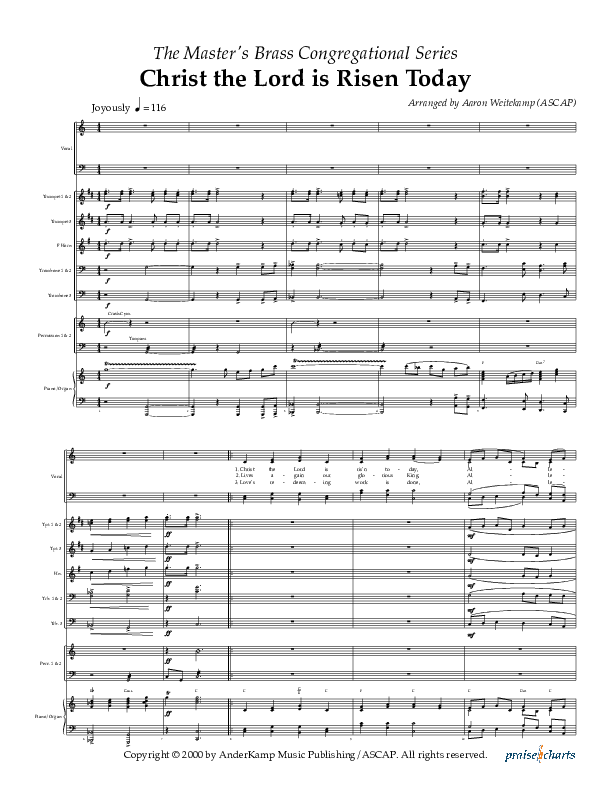 Christ The Lord Is Risen Today Conductor's Score ()