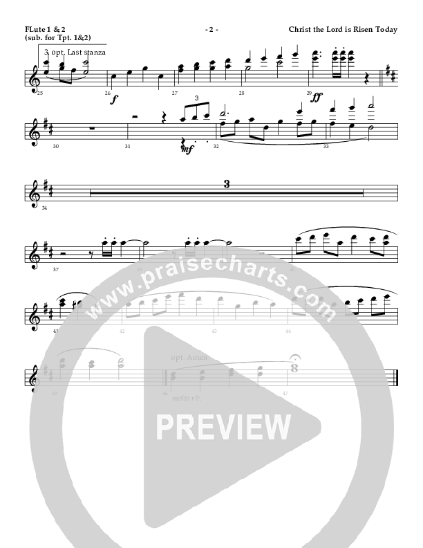 Christ The Lord Is Risen Today Flute 1/2 ()