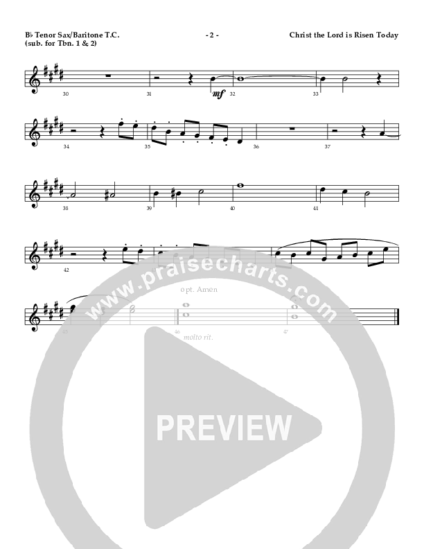 Christ The Lord Is Risen Today Tenor Sax/Baritone T.C. ()