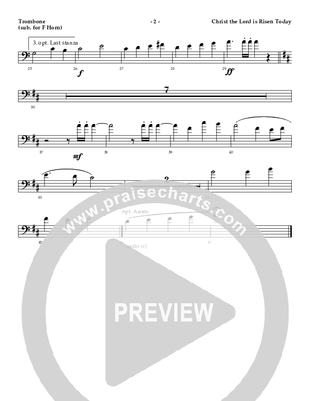 Christ The Lord Is Risen Today Trombone ()