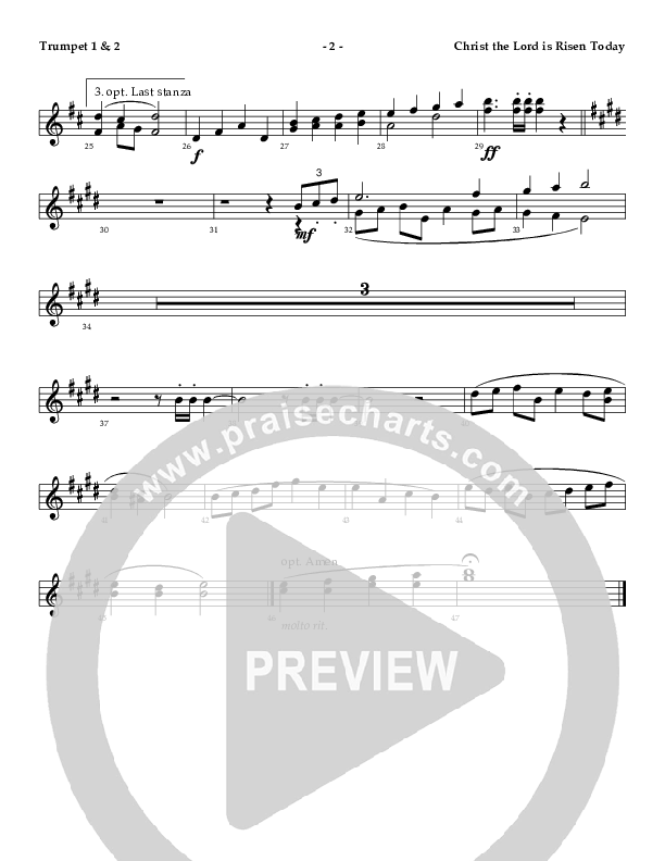 Christ The Lord Is Risen Today Trumpet 1,2 ()