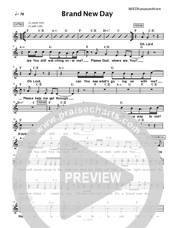 Brand New Day Lead Sheet (Wirawit Dhanasunthorn)