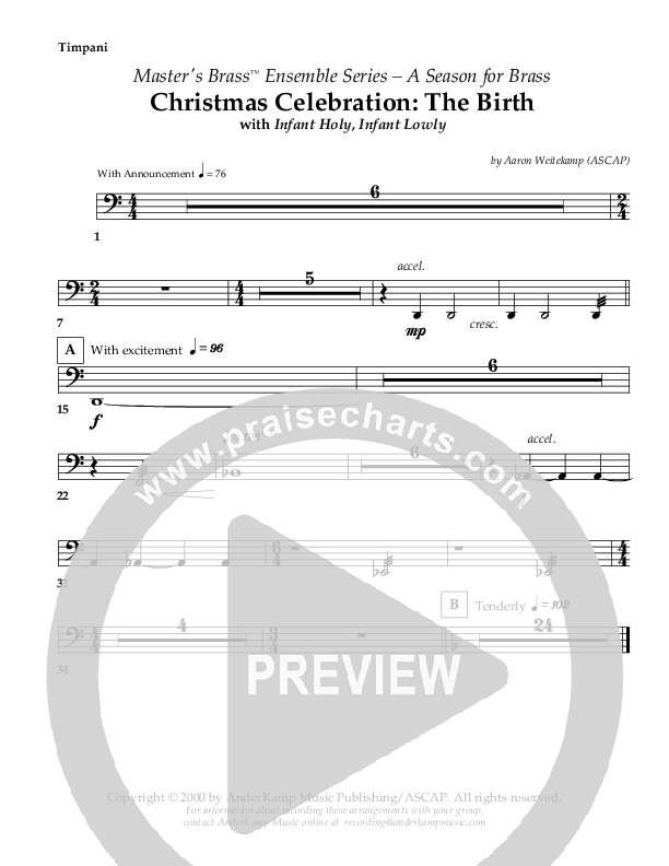Christmas Celebration - The Birth (with Infant Holy Infant Lowly) (Instrumental) Timpani ()