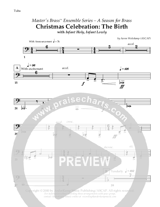 Christmas Celebration - The Birth (with Infant Holy Infant Lowly) (Instrumental) Tuba ()