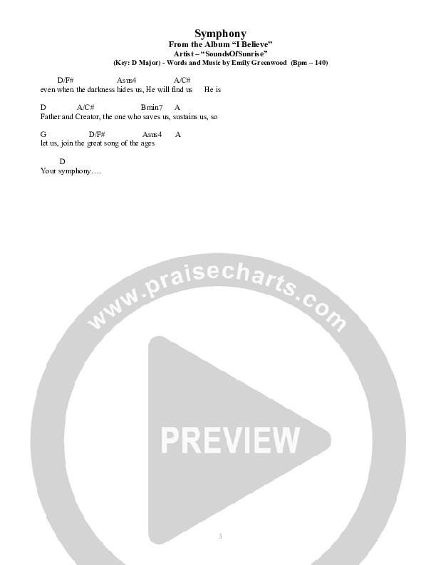 Symphony Chords & Lyrics (SoundsOfSunrise)