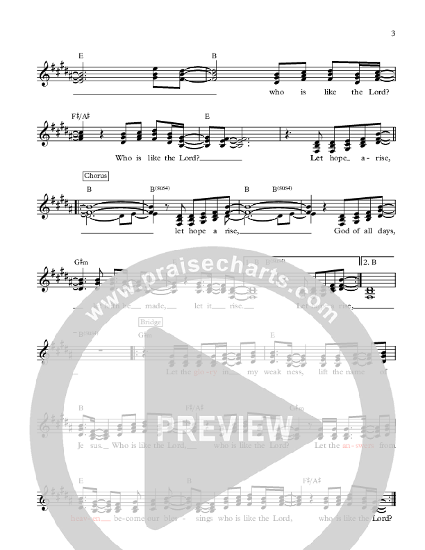 Let Hope Arise Lead Sheet (Keith Pace)