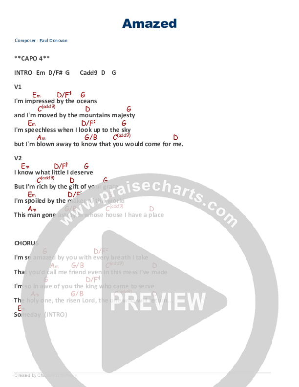 Amazed Chords & Lyrics ()
