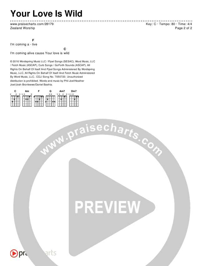 Your Love Is Wild Chords & Lyrics (Zealand)