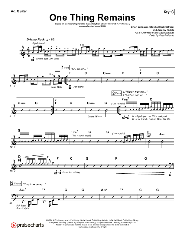 One Thing Remains Acoustic Guitar (Israel Houghton)