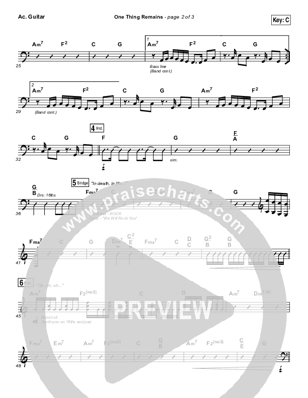 One Thing Remains Acoustic Guitar (Israel Houghton)