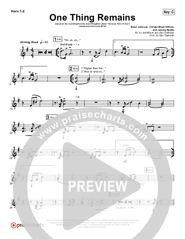 One Thing Remains Brass Pack (Israel Houghton)