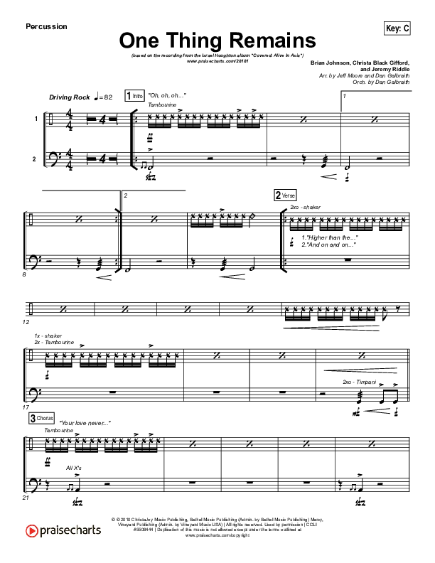 One Thing Remains Percussion (Israel Houghton)