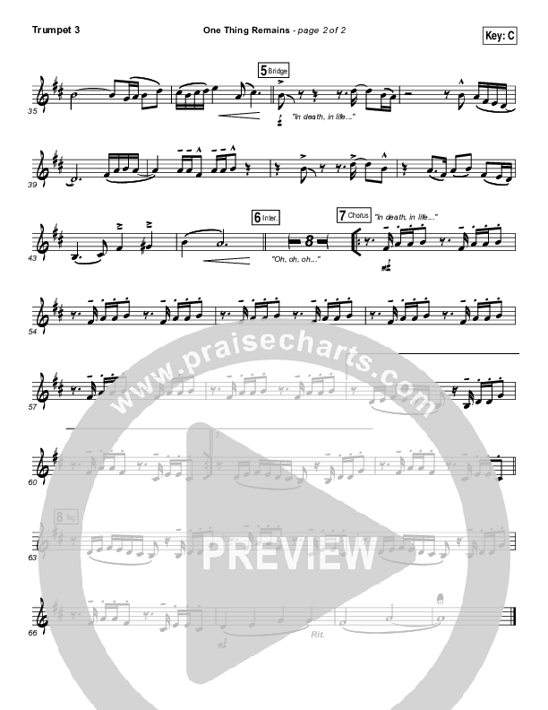 One Thing Remains Trumpet 3 (Israel Houghton)