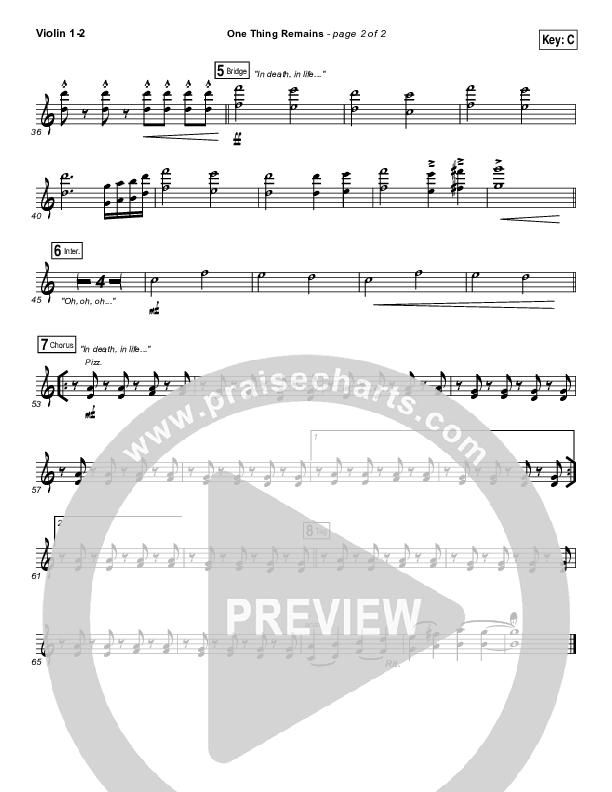 One Thing Remains Violin 1/2 (Israel Houghton)