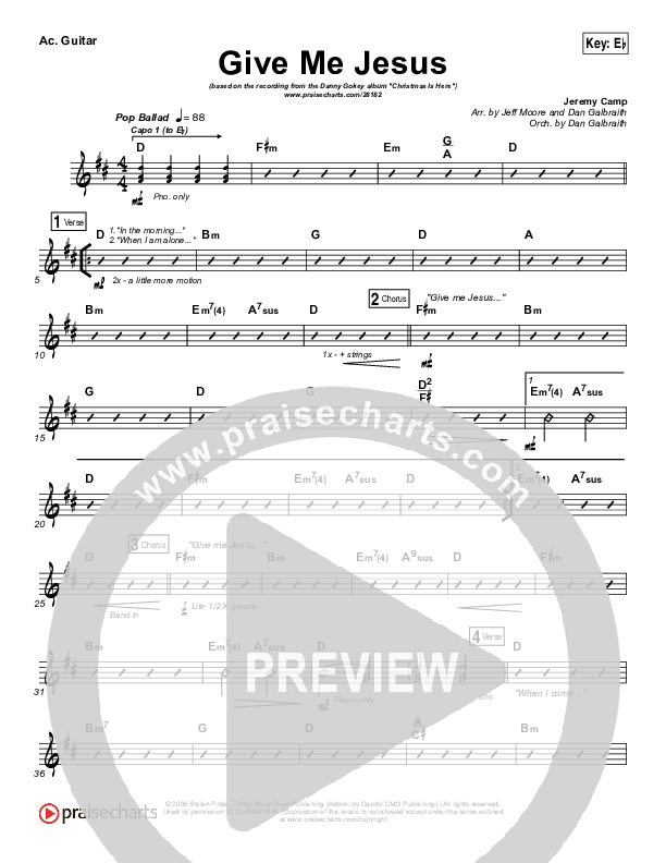 Give Me Jesus Acoustic Guitar (Danny Gokey)