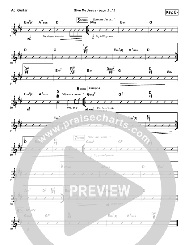 Give Me Jesus Acoustic Guitar (Danny Gokey)