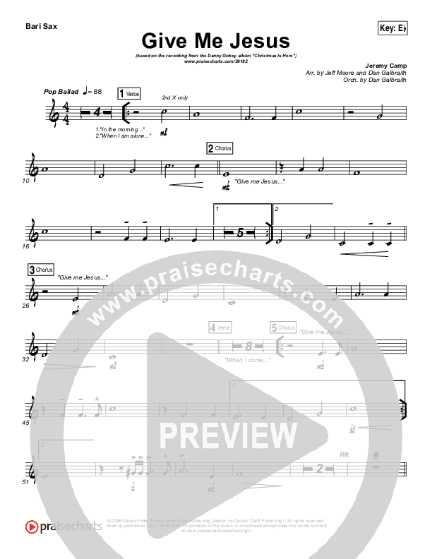 Give Me Jesus Bari Sax (Danny Gokey)