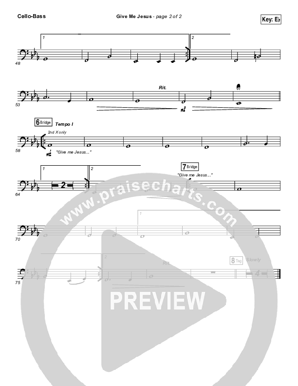 Give Me Jesus Cello/Bass (Danny Gokey)