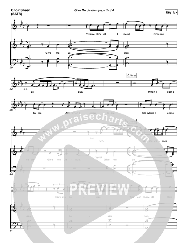 Give Me Jesus Choir Sheet (SATB) (Danny Gokey)