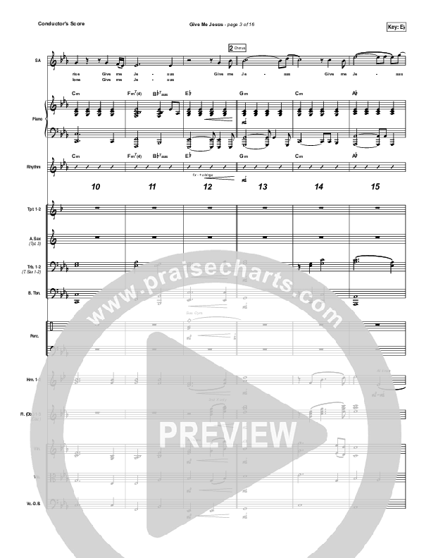 Give Me Jesus Conductor's Score (Danny Gokey)