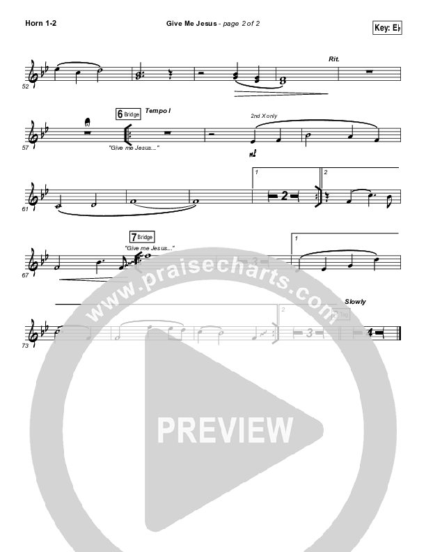 Give Me Jesus French Horn 1/2 (Danny Gokey)