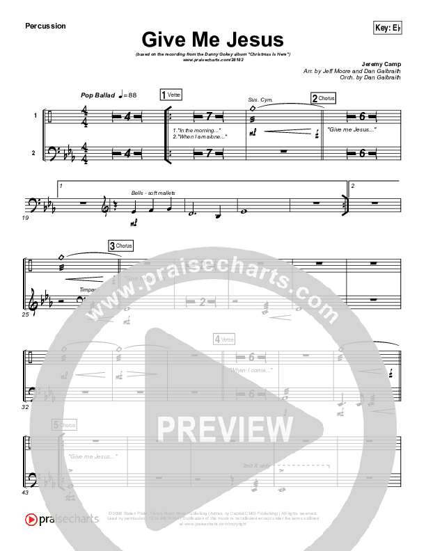 Give Me Jesus Percussion (Danny Gokey)