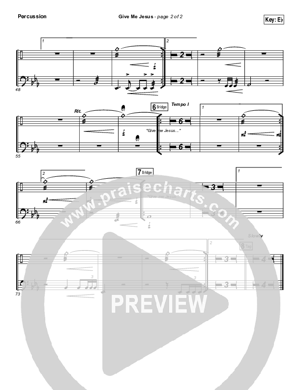 Give Me Jesus Percussion (Danny Gokey)