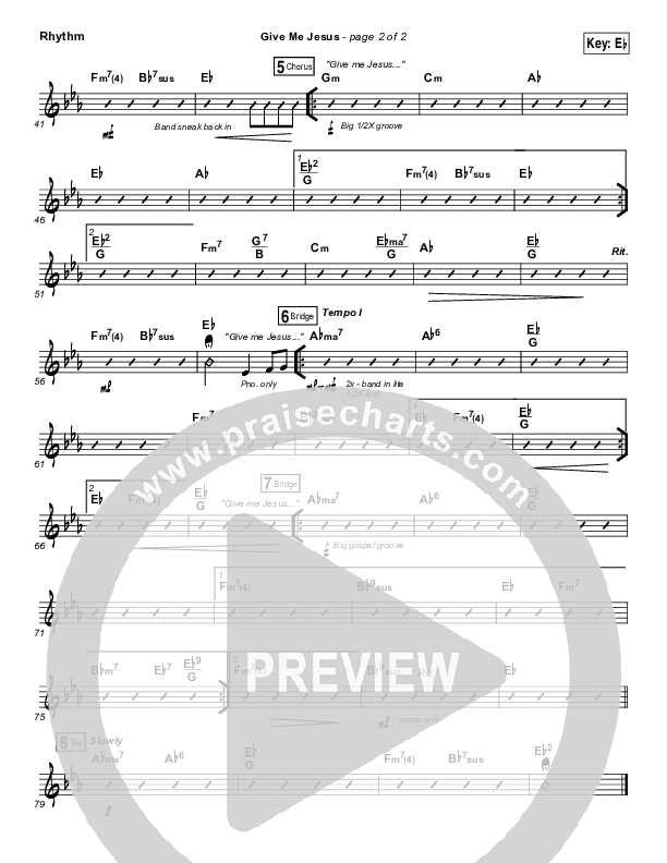 Give Me Jesus Rhythm Chart (Danny Gokey)