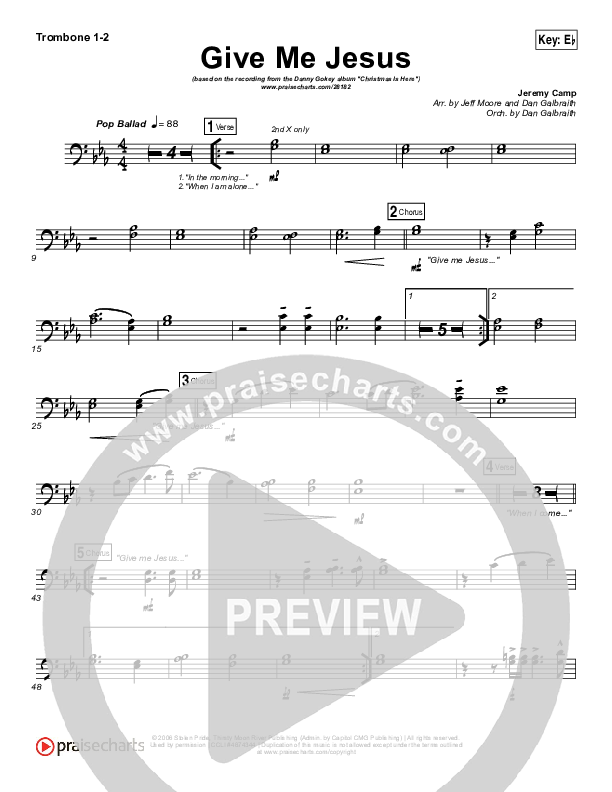 Give Me Jesus Trombone 1/2 (Danny Gokey)