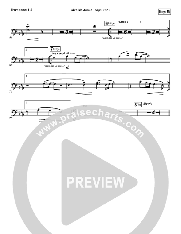 Give Me Jesus Trombone 1/2 (Danny Gokey)