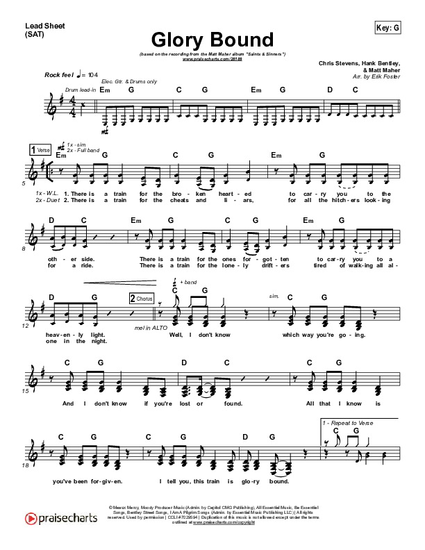 Glory Bound Lead (SAT) (Matt Maher)