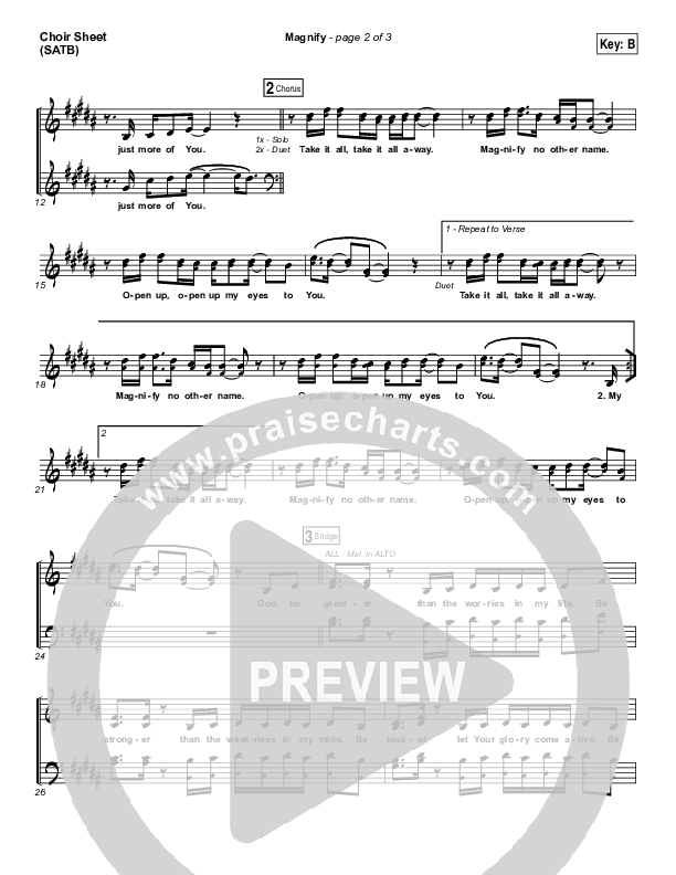 Magnify Choir Sheet (SATB) (We Are Messengers)
