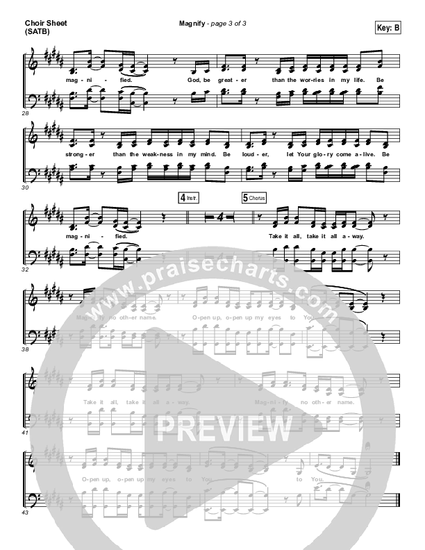 Magnify Choir Sheet (SATB) (We Are Messengers)