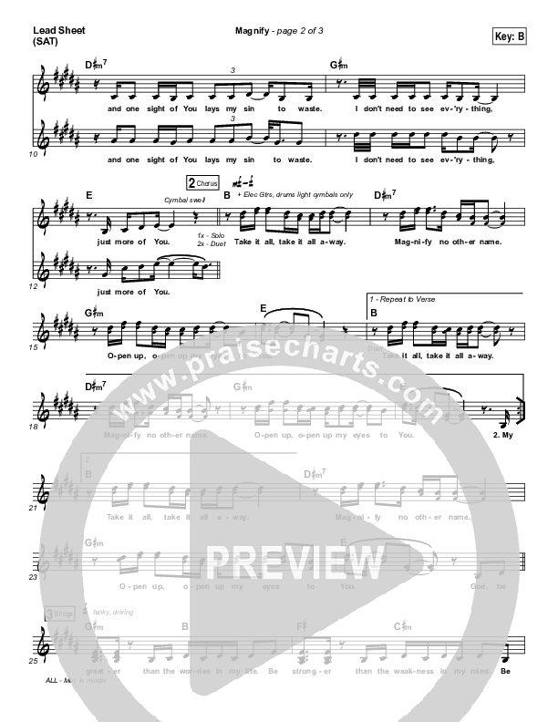 Magnify Lead Sheet (SAT) (We Are Messengers)