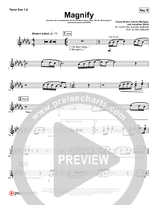 Magnify Tenor Sax 1/2 (We Are Messengers)