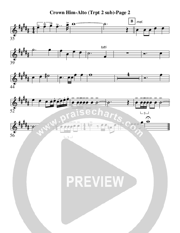 Crown Him With Many Crowns (Instrumental) Alto Sax (AnderKamp Music)