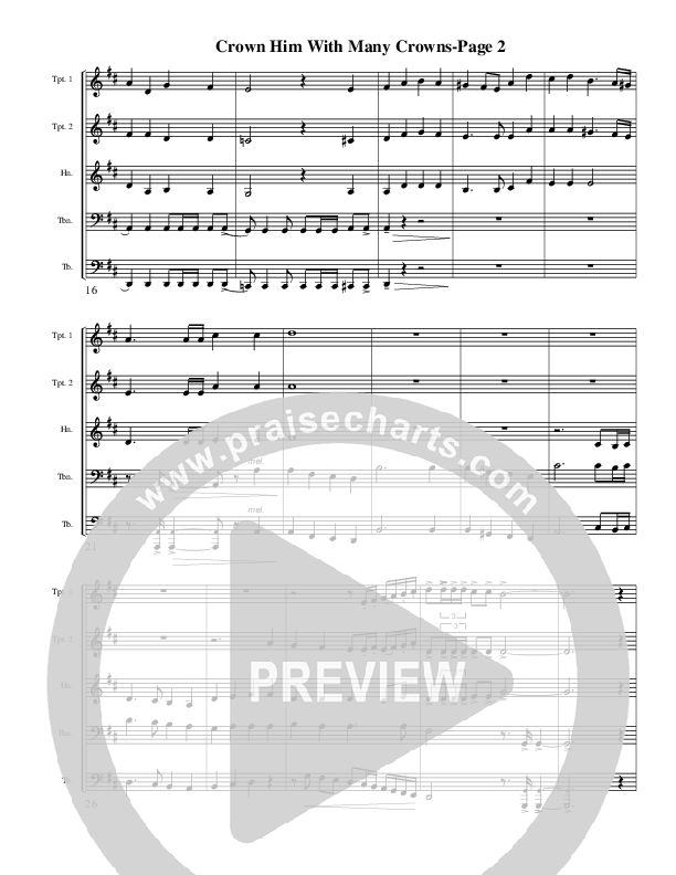 Crown Him With Many Crowns (Instrumental) Conductor's Score (AnderKamp Music)