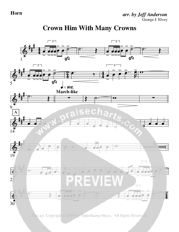 Crown Him With Many Crowns (Instrumental) French Horn (AnderKamp Music)