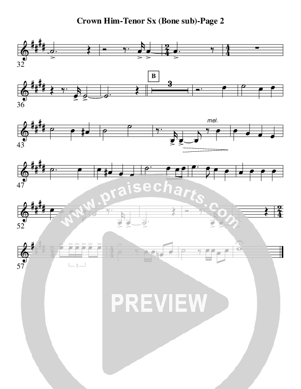 Crown Him With Many Crowns (Instrumental) Tenor Sax 2 (AnderKamp Music)