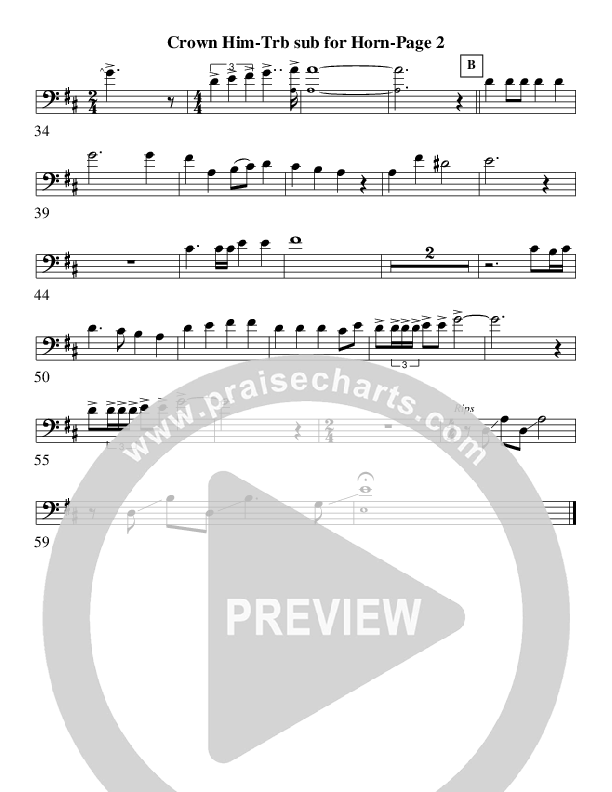 Crown Him With Many Crowns (Instrumental) Trombone 2 (AnderKamp Music)