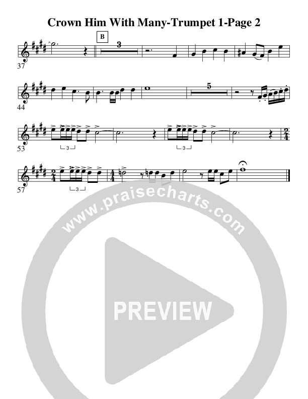 Crown Him With Many Crowns (Instrumental) Trumpet 1 (AnderKamp Music)