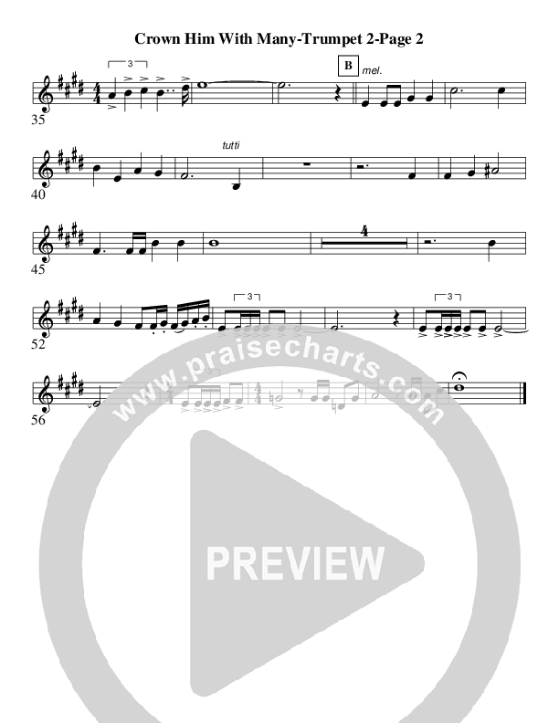 Crown Him With Many Crowns (Instrumental) Trumpet 2 (AnderKamp Music)
